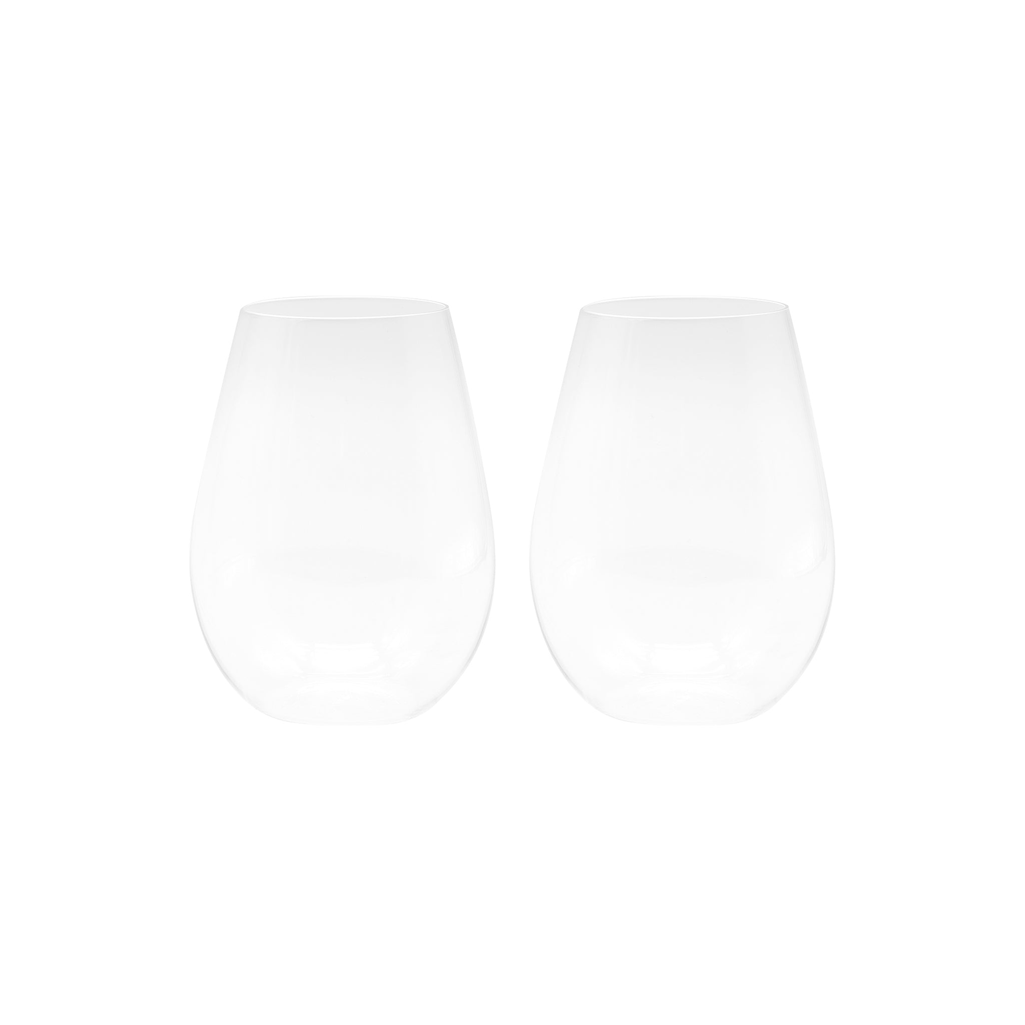 2 Hand-Blown Crystal Glass